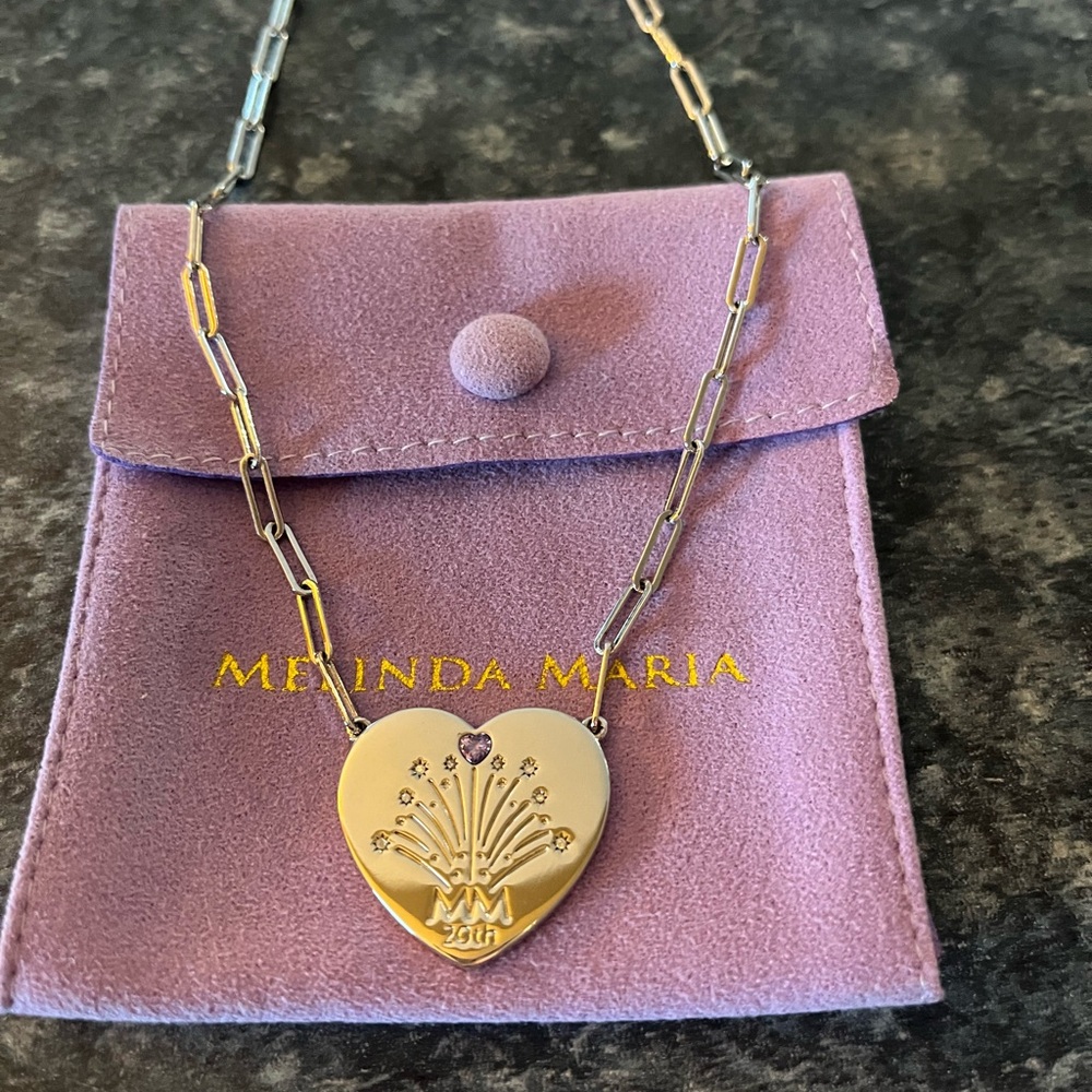 Melinda Maria 20th Anniversary Heart Necklace-Rare!